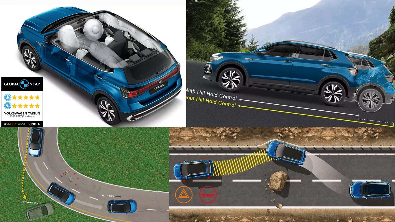 Swerve safely with the 40 + Safety features on the Taigun Swerve safely with the 40 + Safety features on the Taigun