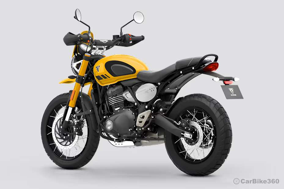 Triumph Scrambler 400 XC Rear Left Three Quarter View Triumph Scrambler 400 XC Rear Left Three Quarter View