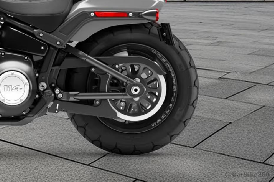 Harley davidson fat bob 114 rear tyre view Harley davidson fat bob 114 rear tyre view