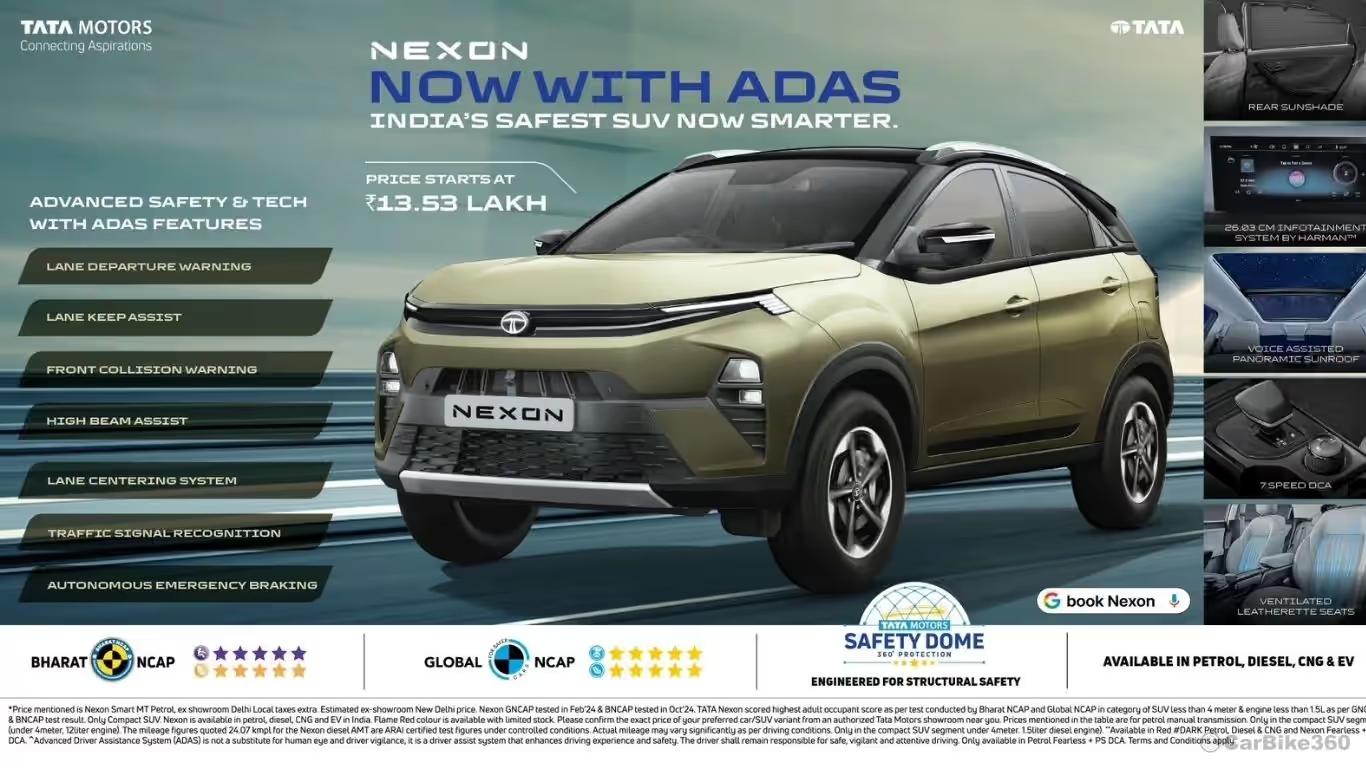 Tata Nexon Introduces ADAS and Unveils Exclusive Dark Red Edition for 2025 Tata Nexon Receives ADAS and Unveils Stunning Dark Red Edition