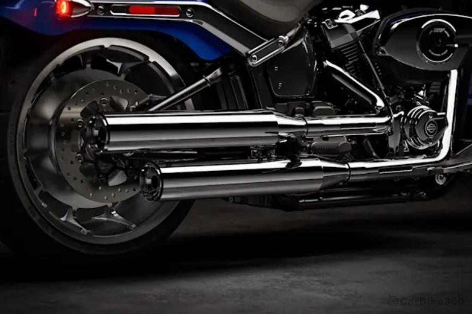 Harley davidson fat boy 114 exhaust view Harley davidson fat boy 114 exhaust view