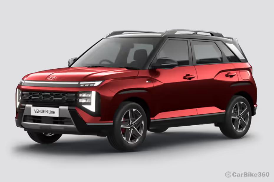 Hyundai Venue N Line front left three quarter angle showing sporty N Line styling, grille and LED lights Hyundai Venue N Line front left three quarter angle showing sporty N Line styling, grille and LED lights