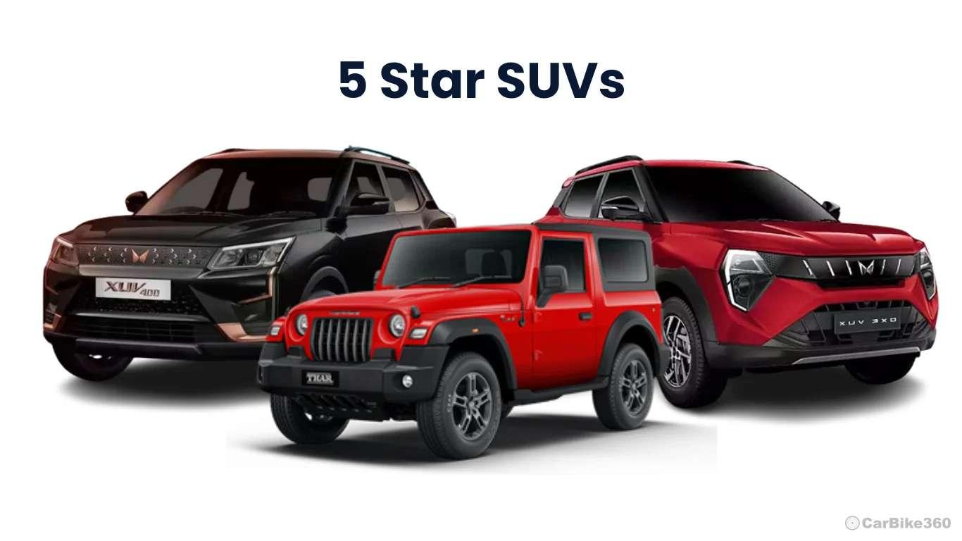 Mahindra XUV3XO, XUV400 EV, and Thar Roxx Achieve 5-Star Safety Ratings in Bharat NCAP Mahindra SUVs 5 Star BNCAP rating