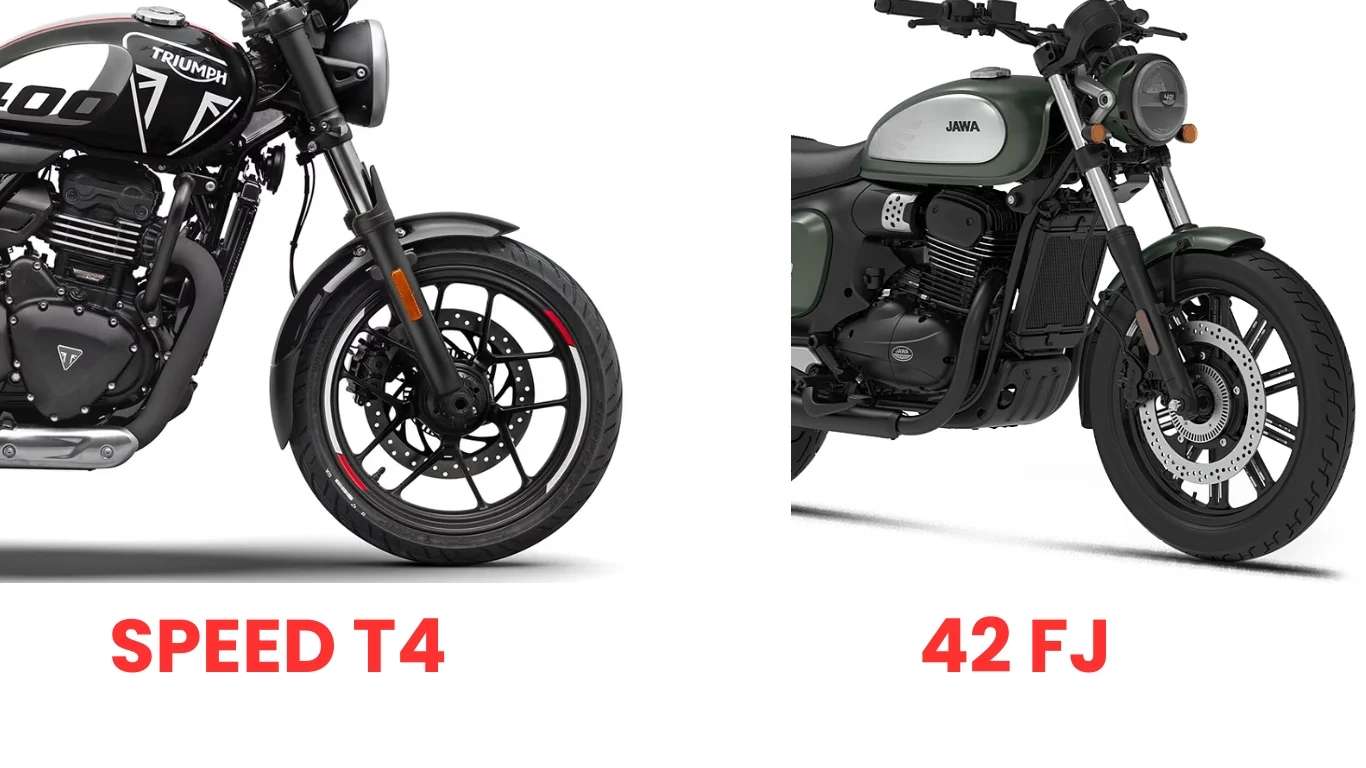 Jawa 42 FJ vs Triumph Speed T4 Suspension Image
