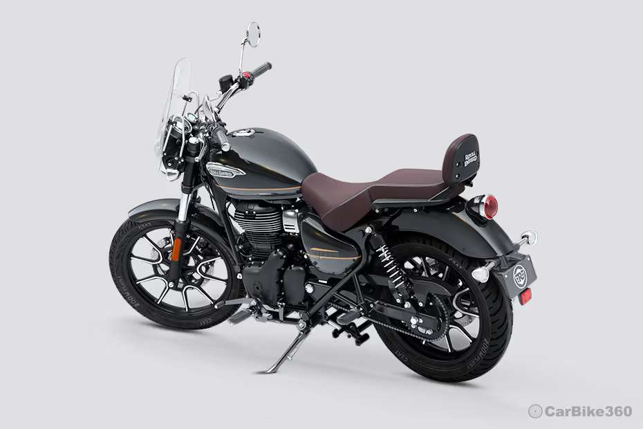 Royal Enfield Meteor 350 Rear Left Three Quarter View Royal Enfield Meteor 350 Rear Left Three Quarter View