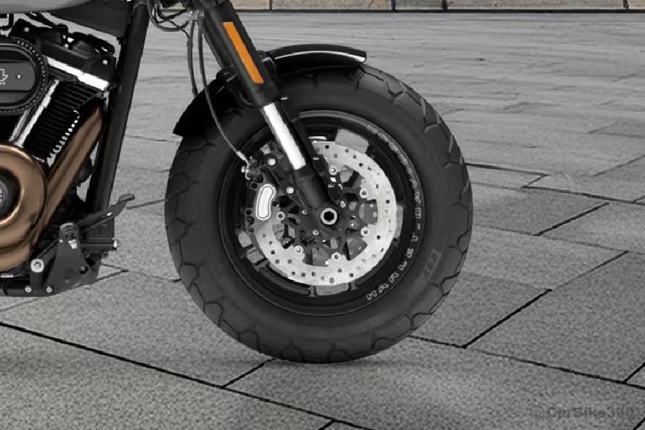 Harley davidson fat bob 114 front tyre view Harley davidson fat bob 114 front tyre view