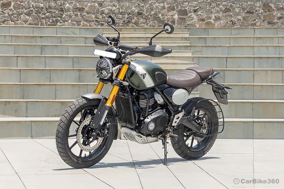 Triumph Scrambler 400 X Front Left Quarter View Triumph Scrambler 400 X Front Left Quarter View