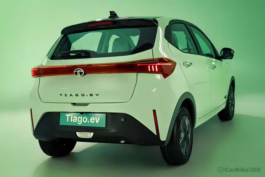 Tata Tiago EV Facelift Rear Right Three Quarter View.avif Tata Tiago EV Facelift Rear Right Three Quarter View.avif
