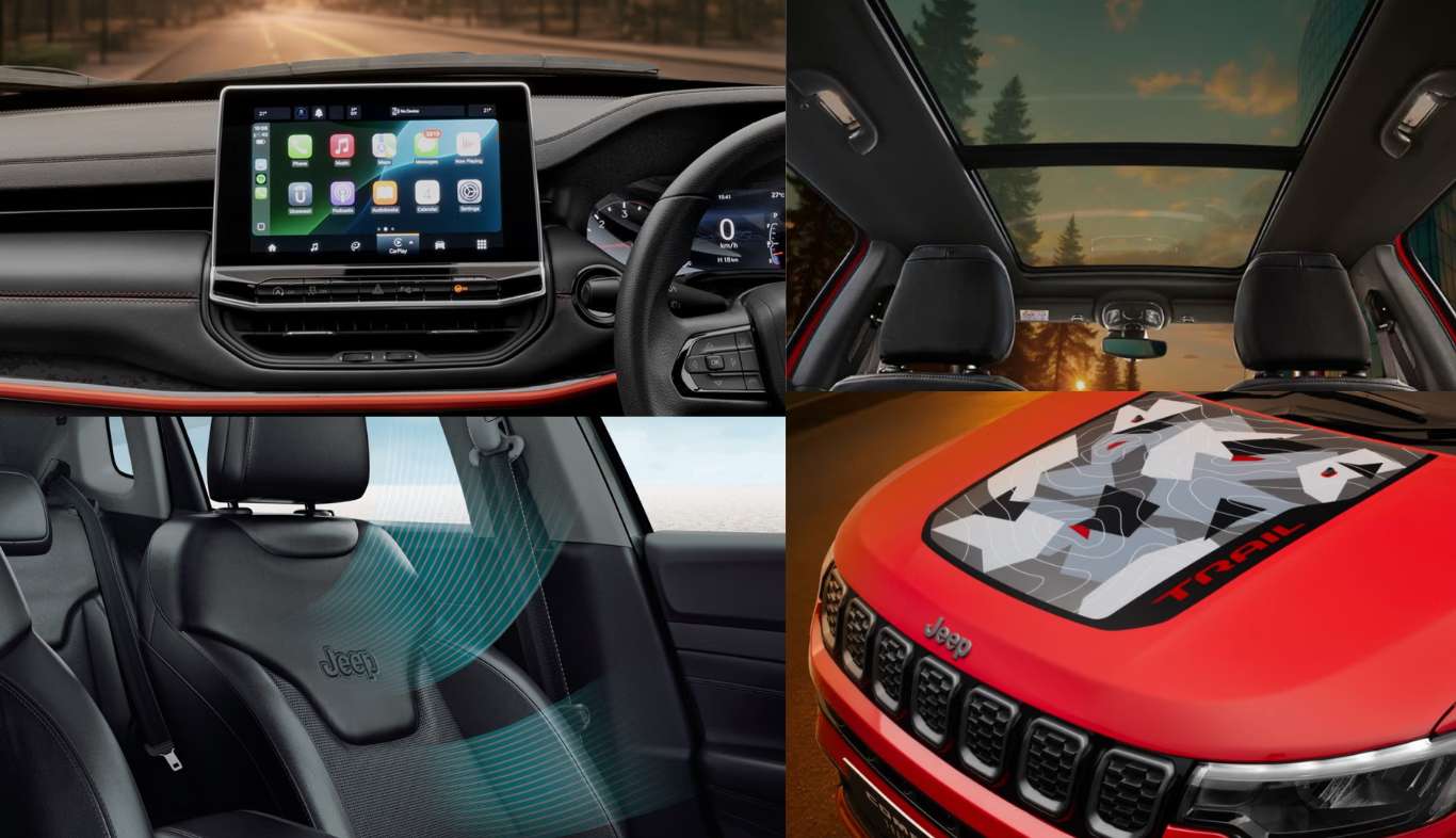 Panoramic Sunroof - Accentuated Dashboard - Exclusive Trail Edition Camo Livery - UConnect with (10.1) Touchscreen Display Panoramic Sunroof - Accentuated Dashboard - Exclusive Trail Edition Camo Livery - UConnect with (10.1) Touchscreen Display