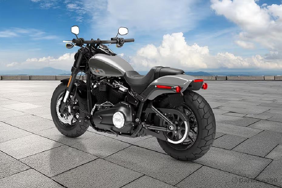 Harley davidson fat bob 114 rear left view Harley davidson fat bob 114 rear left view