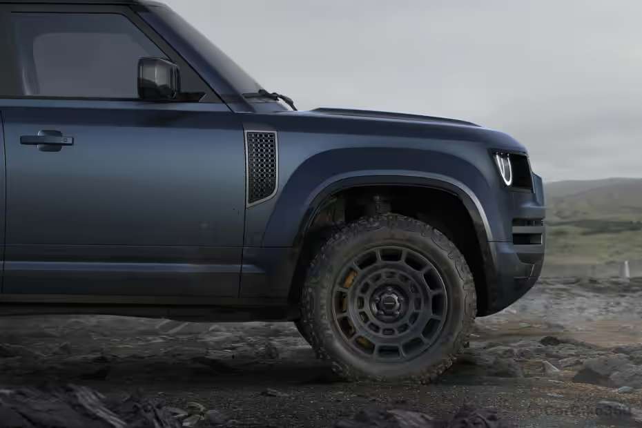 Land Rover Defender Front Fender Close-Up Land Rover Defender Front Fender Close-Up