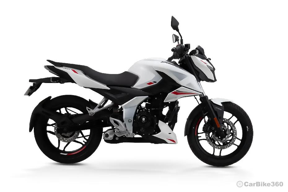 Bajaj pulsar n160 pearl metallic white and silver color Bajaj pulsar n160 pearl metallic white and silver color